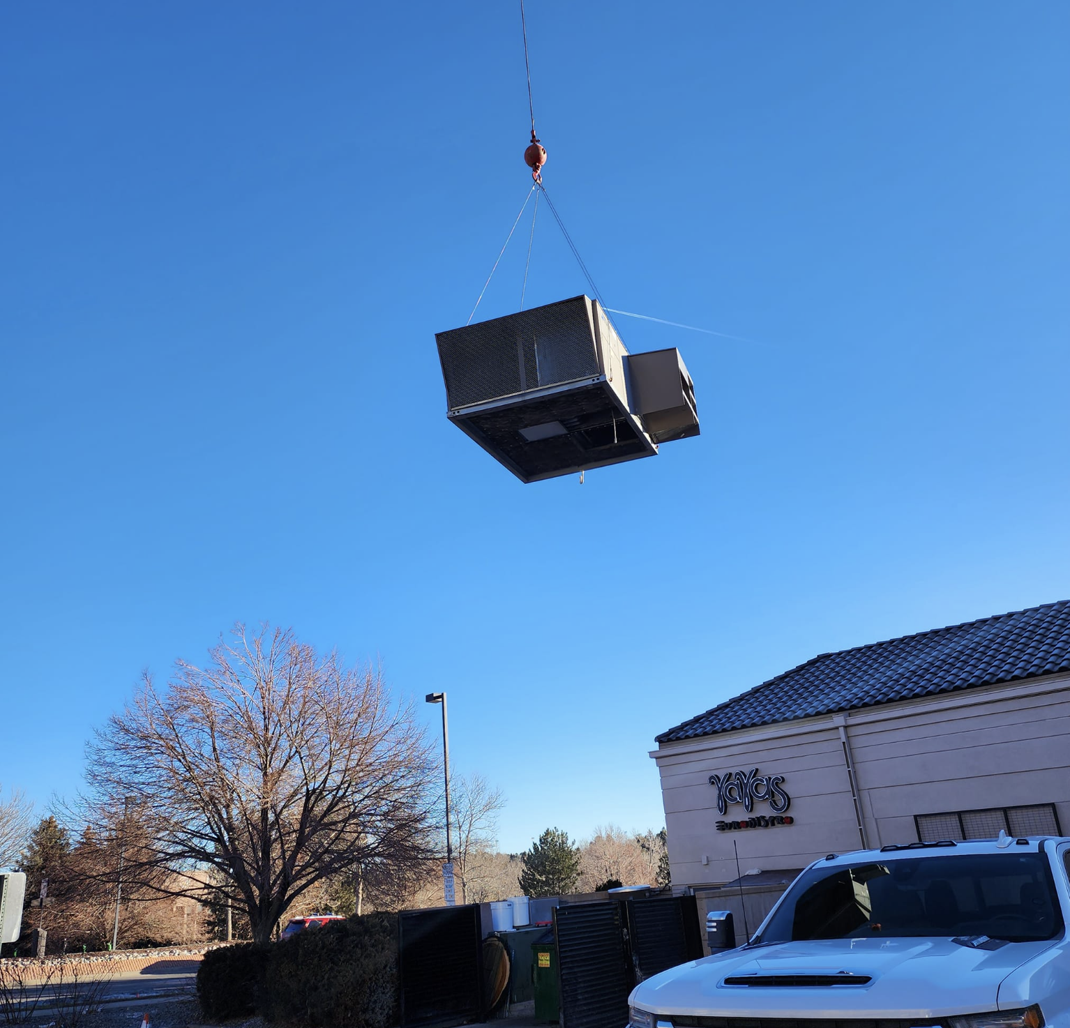 Commercial HVAC unit installation